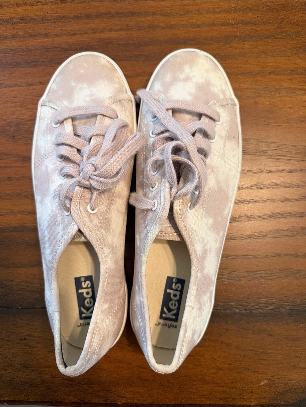 Keds Women's Pale Pink Velvet Lace-Up Sneakers